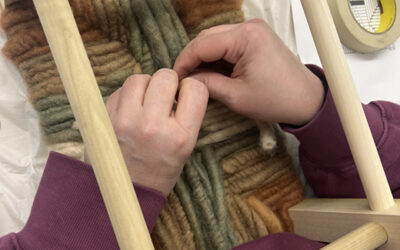 Corded Wool Footstool Weaving