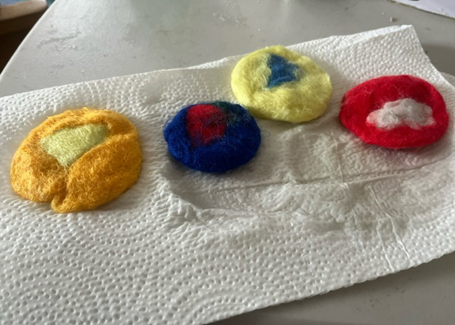 Felting Muffin Flowers